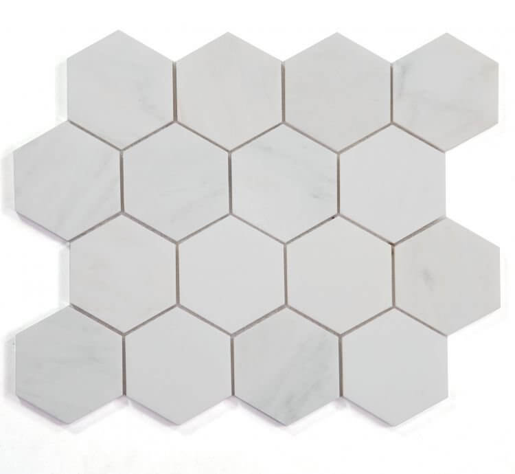 Hexagon Snow White 3 x 3 10.25 x 11.75 - Hexagon Interiors