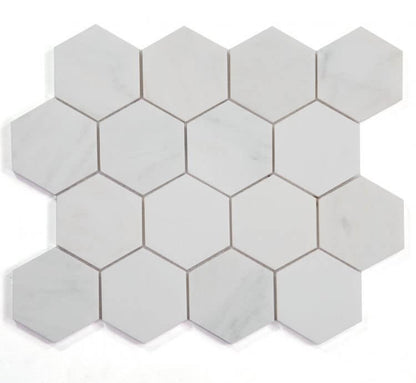 Hexagon Snow White 3 x 3 10.25 x 11.75 - Hexagon Interiors