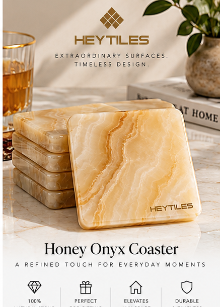 Honey Onyx coaster illustrative digital rendering