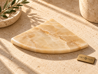 Honey Onyx Shower Corner Shelf - Hey Tiles artistic photo 2