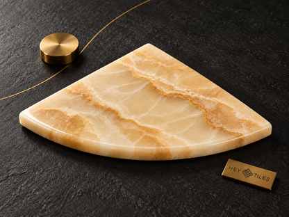 Honey Onyx Shower Corner Shelf - Hey Tiles artistic photo 3