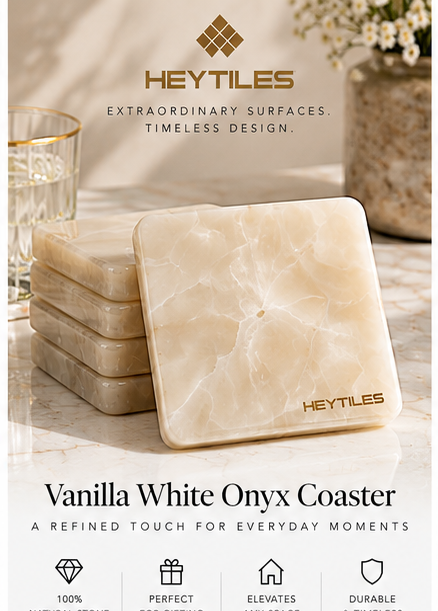 Vanilla White Onyx coaster illustrative digital rendering