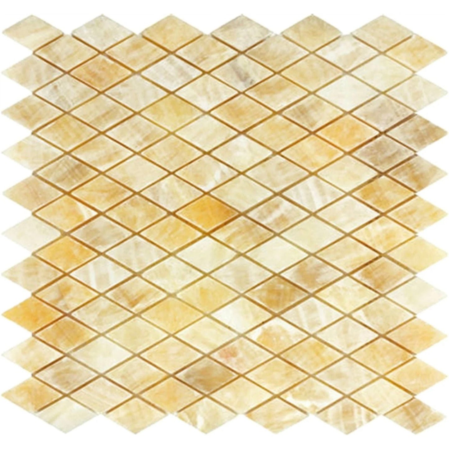 Honey Onyx Diamond / Rhomboid Mosaic 1x2 3/8 Polished - Hey Tiles