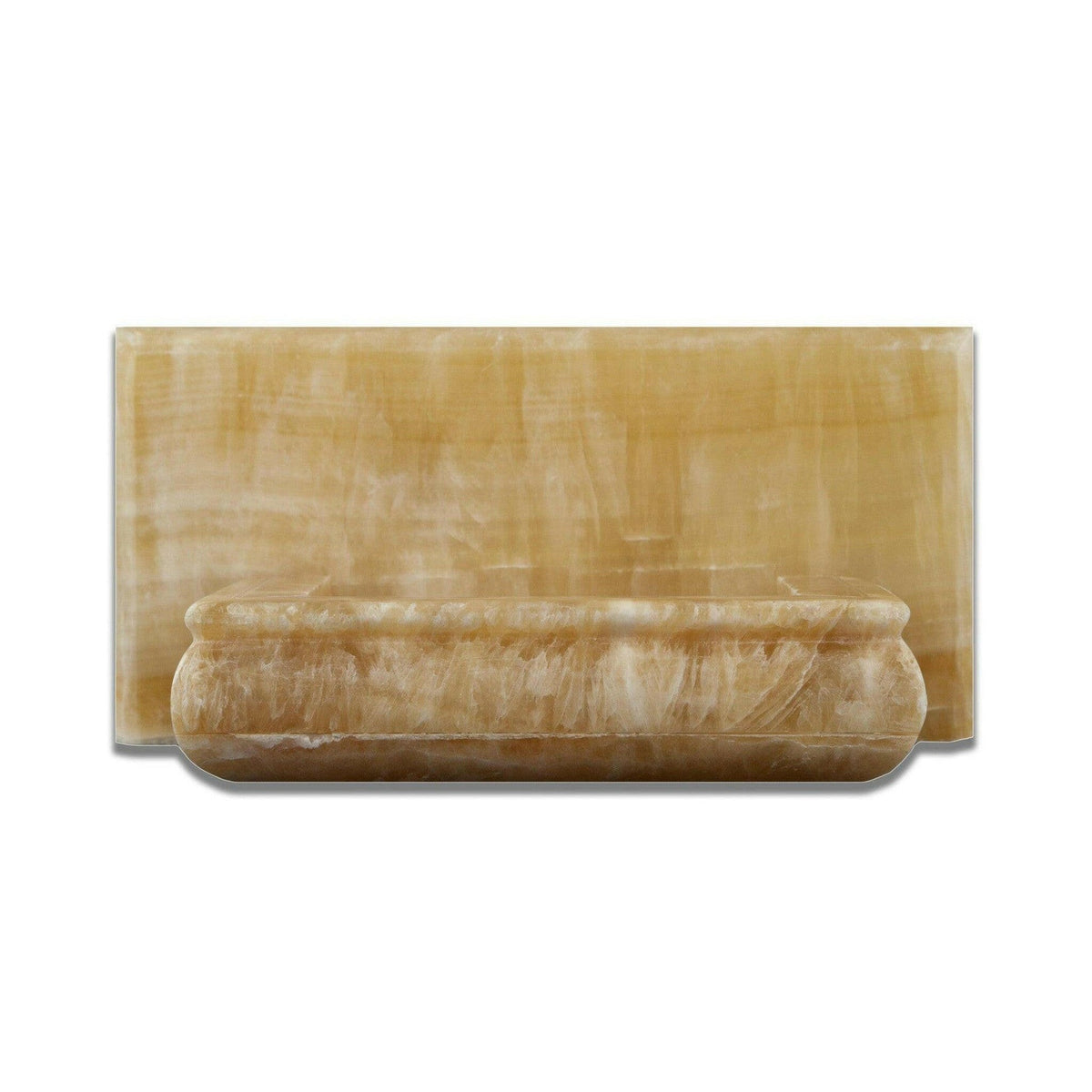 Honey Onyx polished soap holder front view