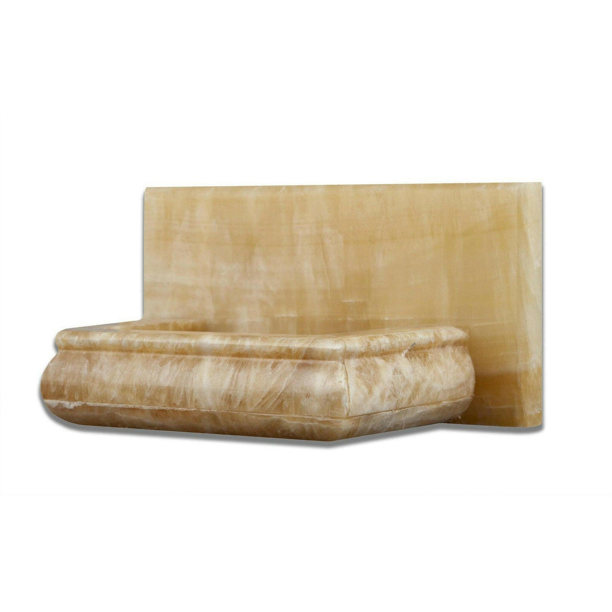 Honey Onyx polished soap holder perspective