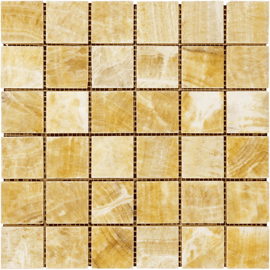 Honey Onyx Mosaic 2x2 3/8 Polished - Hey Tiles