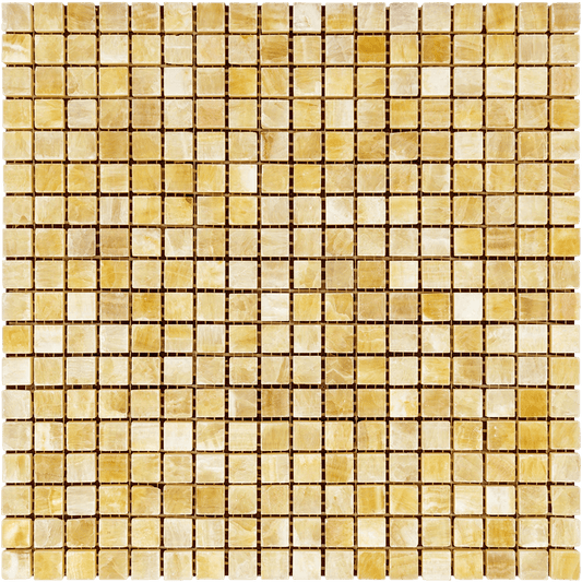 Honey Onyx Mosaic 5/8x5/8 3/8 Polished - Hey Tiles