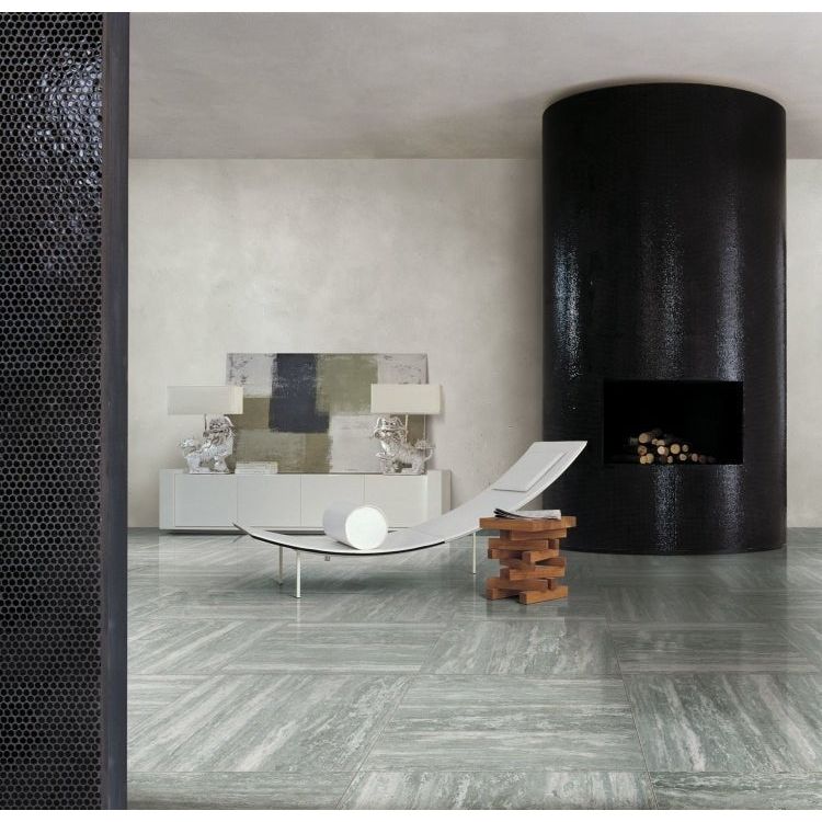 I - Travertini Grey Glossy 16 x 32 - Hey Tiles