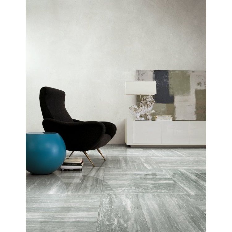 I - Travertini Grey Glossy 16 x 32 - Hey Tiles