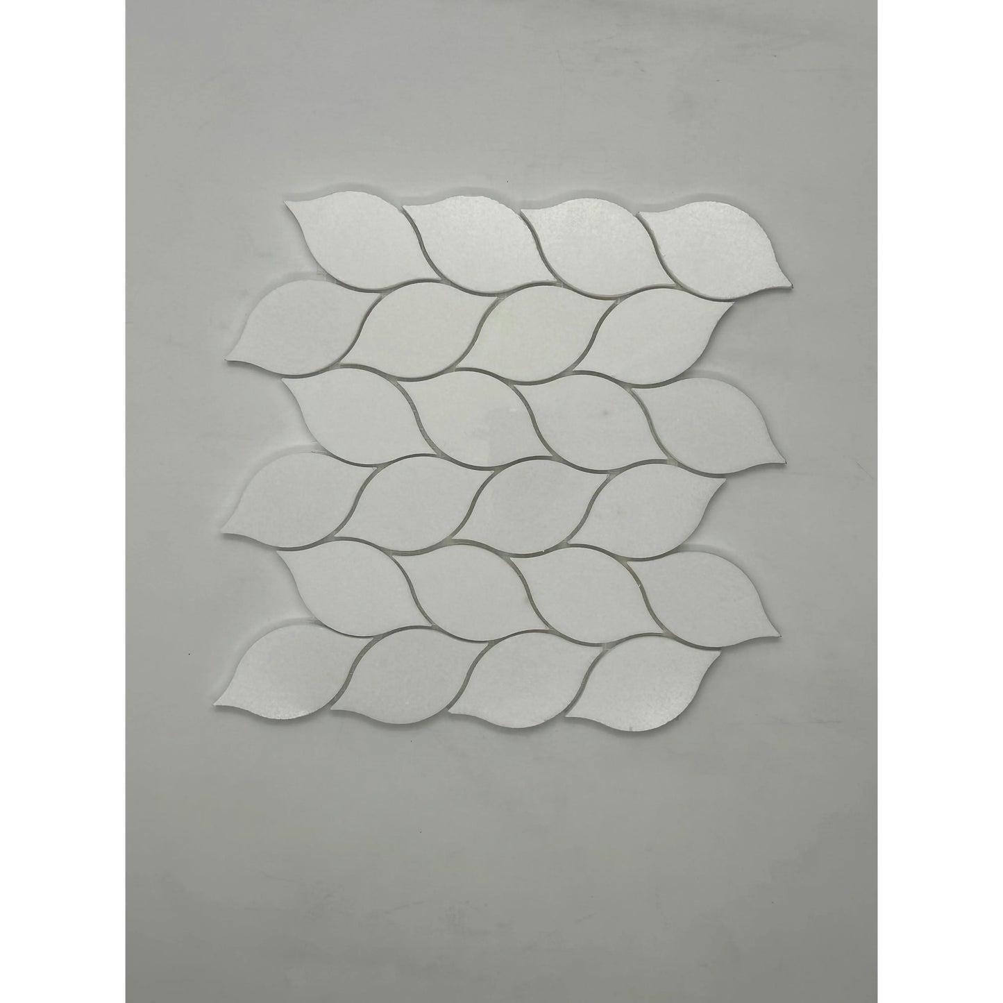 Thassos White Leaf Pattern Polished Mosaic Thassos White heytiles   