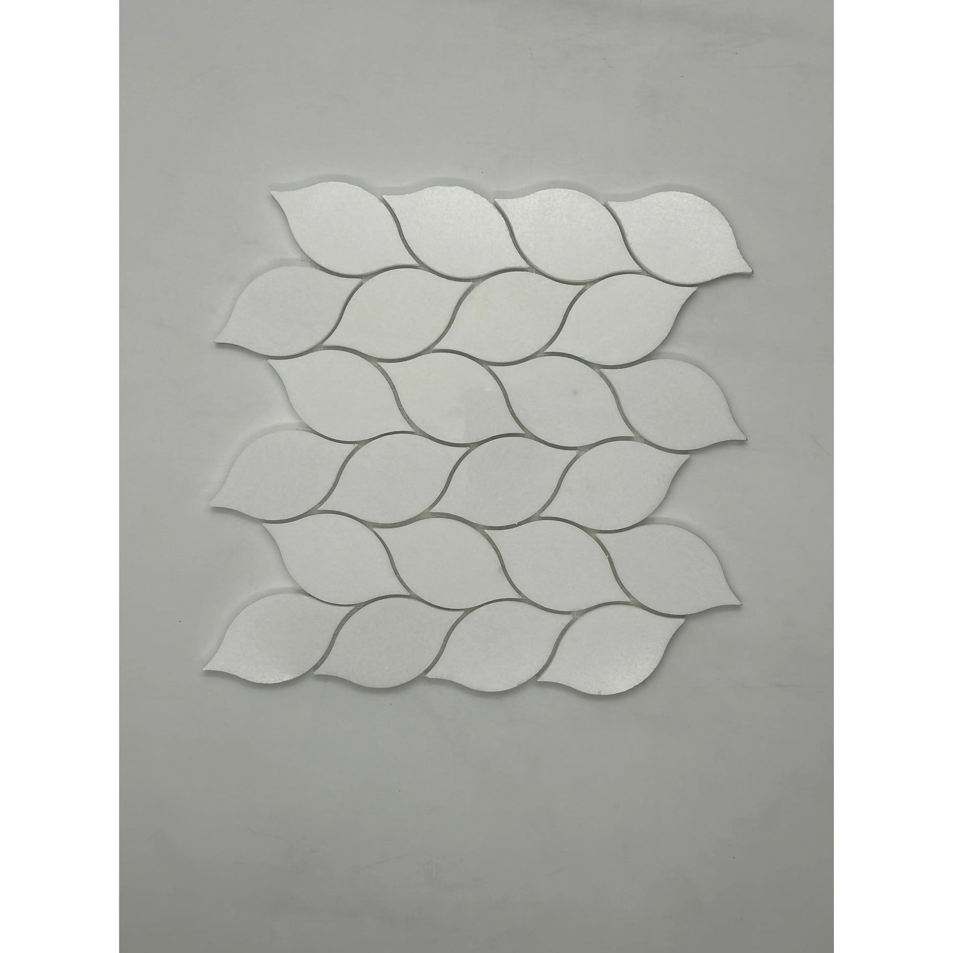 Thassos White Leaf Pattern Polished Mosaic Thassos White heytiles   