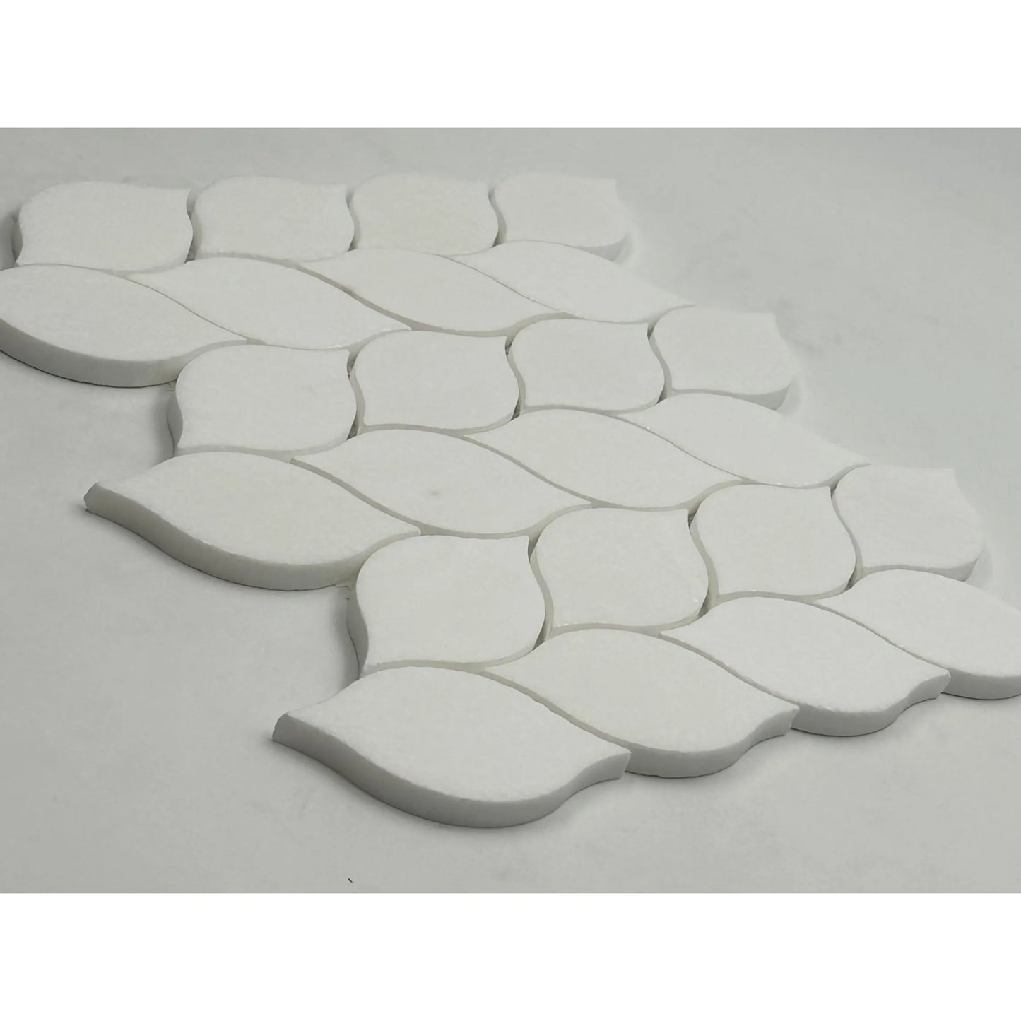 Thassos White Leaf Pattern Polished Mosaic Thassos White heytiles   