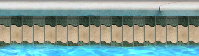 Fujiwa KOLN-002 Aqua with Beige 2" x 6" Koln glazed porcelain pool tile