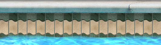 Fujiwa KOLN-002 Aqua with Beige 2" x 6" Koln glazed porcelain pool tile