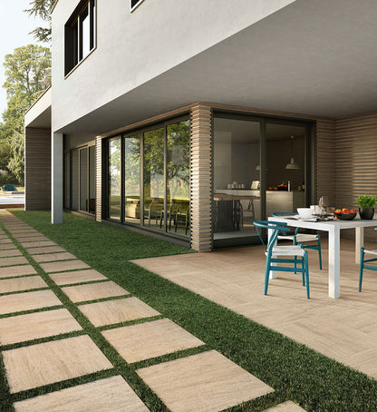MSI Arterra Livingstyle Beige porcelain pavers outdoor installation