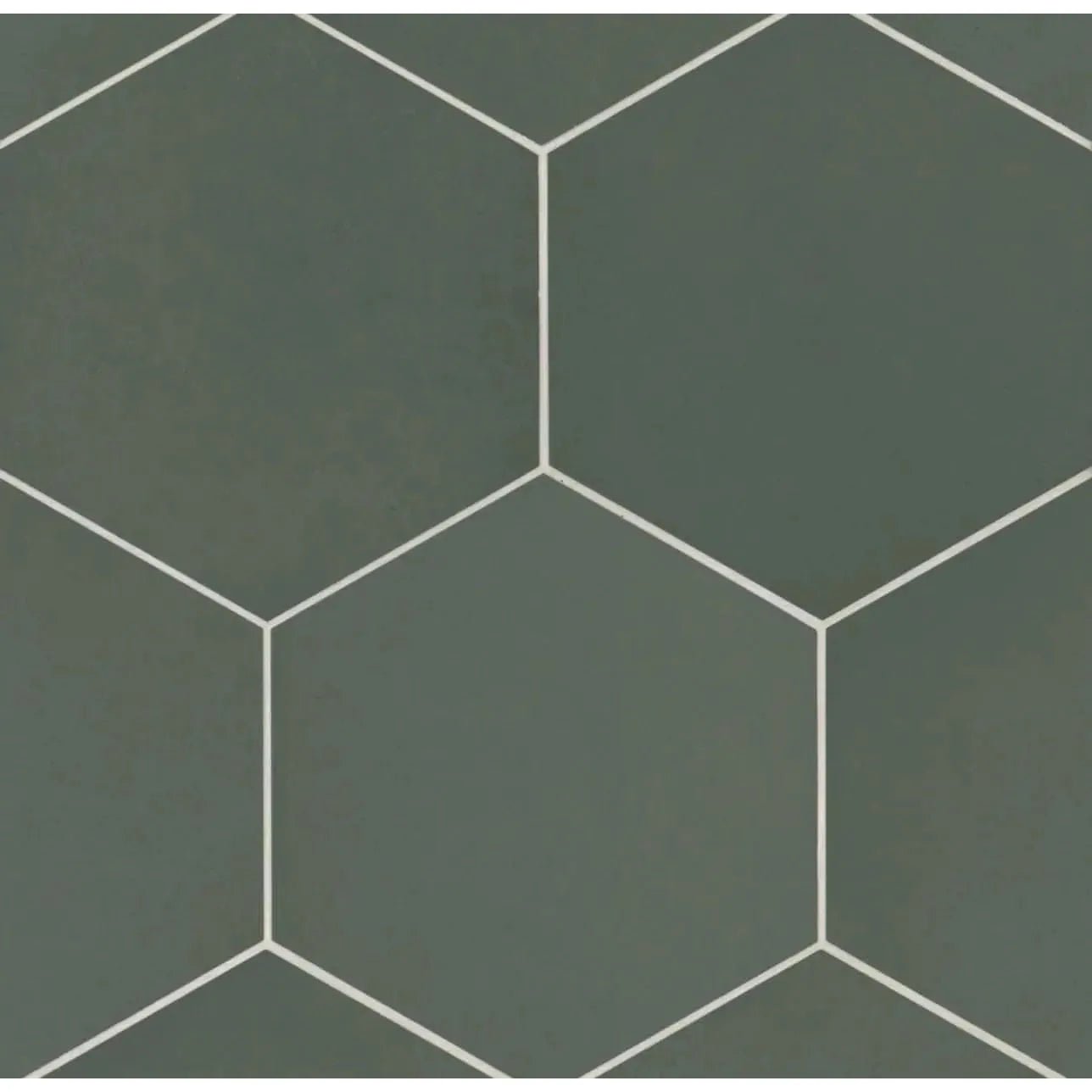 Makoto 10" x 11.5" Hexagon Matte Porcelain Tile in Midori Green - Hey Tiles