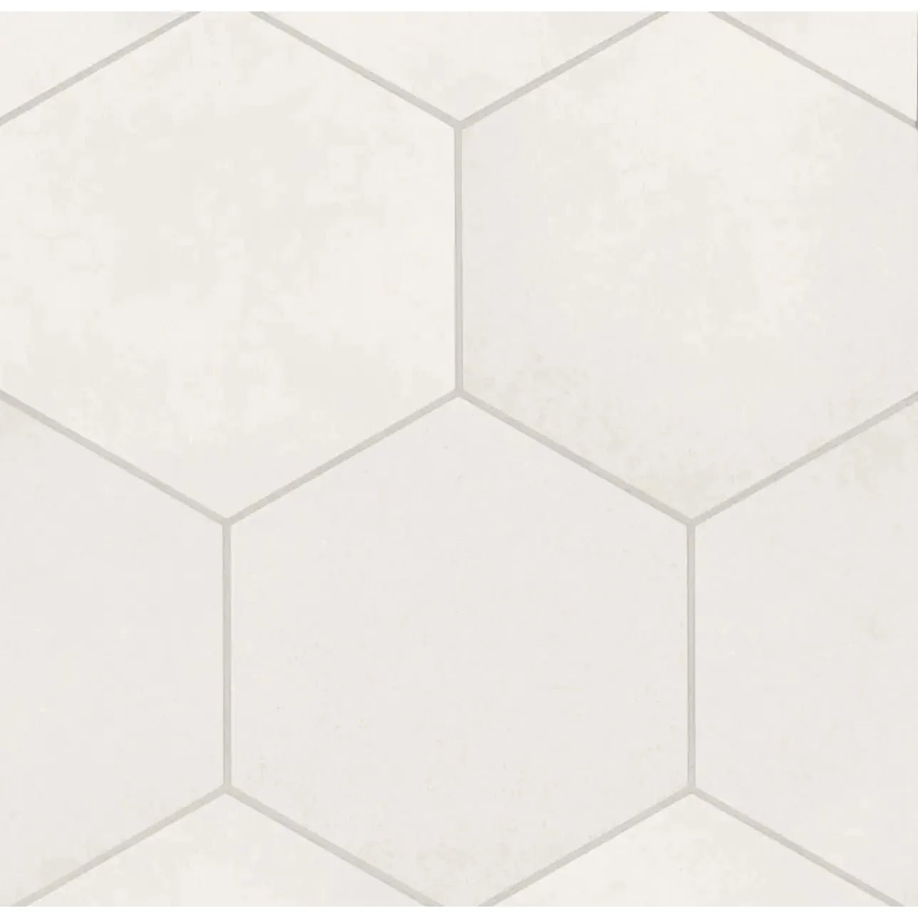 Makoto 10" x 11.5" Hexagon Matte Porcelain Tile in Shoji White - Hey Tiles