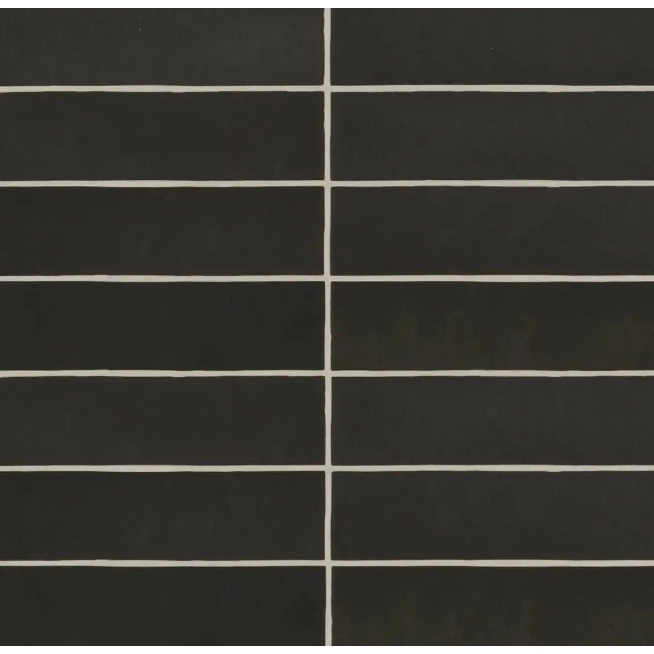 Makoto 2.5" x 10" Matte Ceramic Wall Tile in Kuroi Black - Hey Tiles