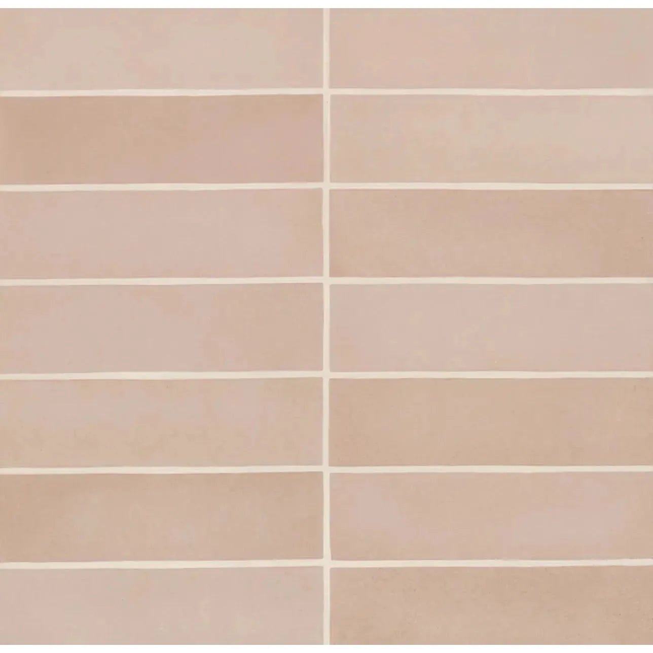 Makoto 2.5" x 10" Matte Ceramic Wall Tile in Momoiro Blush - Hey Tiles