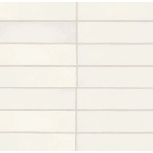 Makoto 2.5" x 10" Matte Ceramic Wall Tile in Shoji White - Hey Tiles