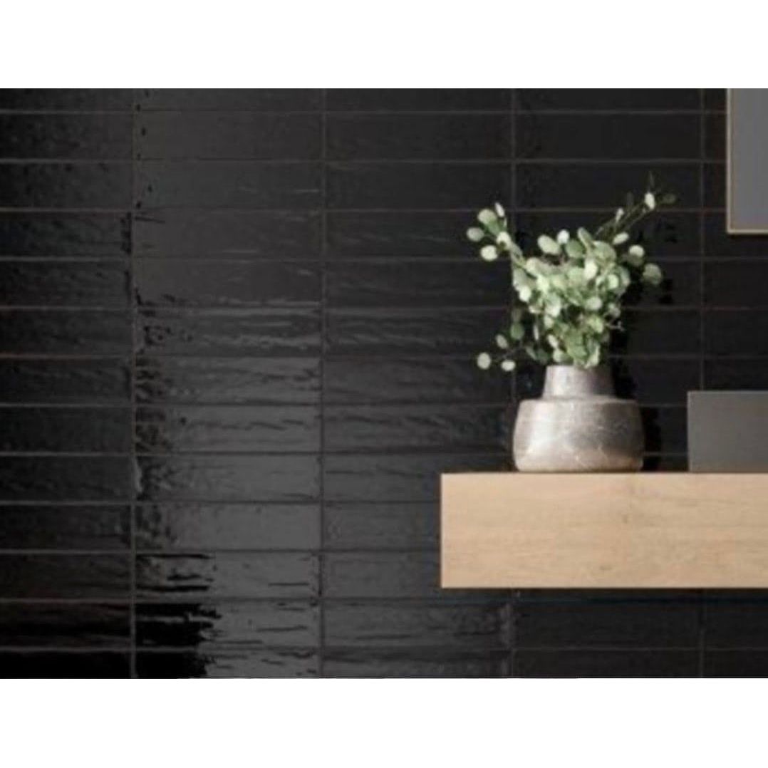 Marin Black Matte 3″x12″ Ceramic Tile - Hey Tiles