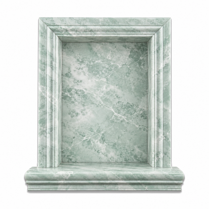 Ming Green Classico Marble Shower Shampoo Niche – Large – studio view; AI-generated visualization