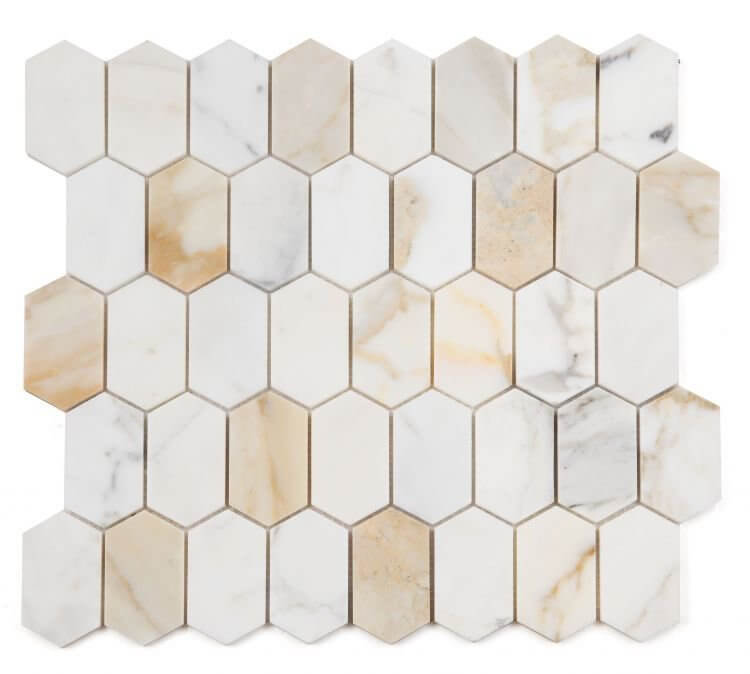 Montage Calacatta Gold Polished 12.5 x 13.25 - Hey Tiles