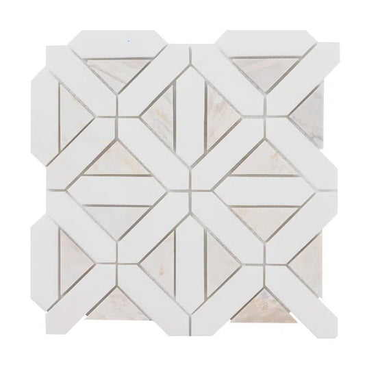 MSI Angora Geometric Pattern Polished Mosaic 12X12 - Hey Tiles