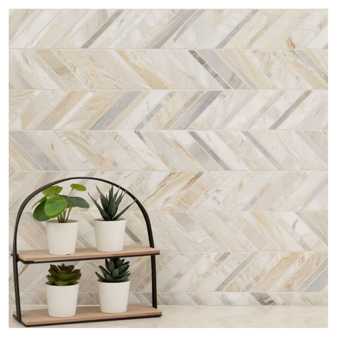 MSI Athena Gold Chevron Pattern Honed 12X12 - Hey Tiles