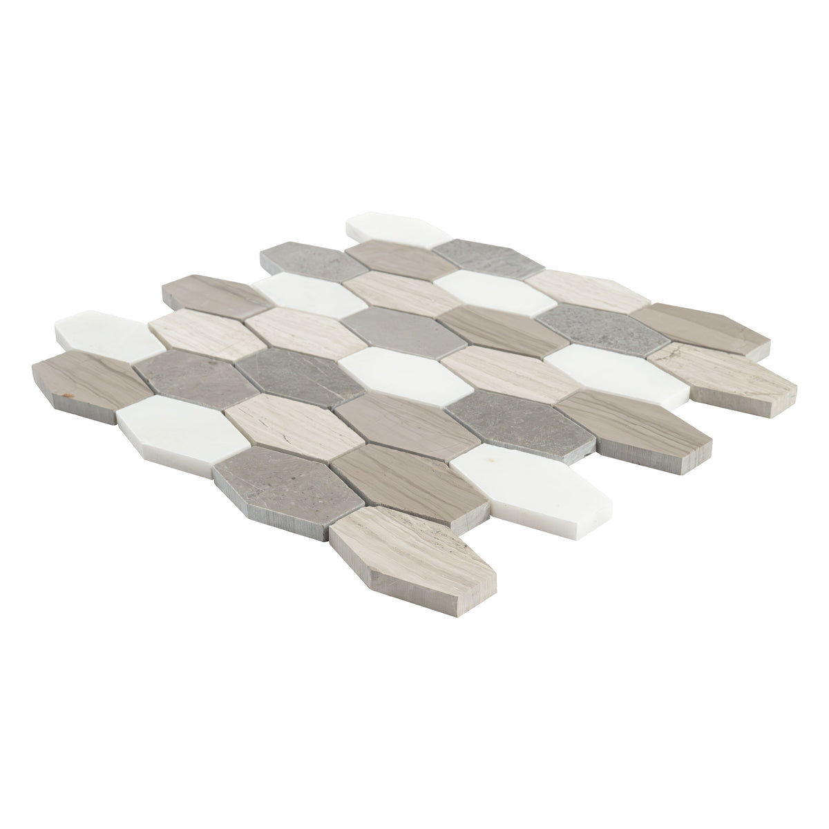 MSI Bellagio Blend Elongated Hexagon Honed Marble Mosaic Tile