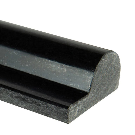 MSI Black Granite Rail Molding 1x2x12 - Hey Tiles