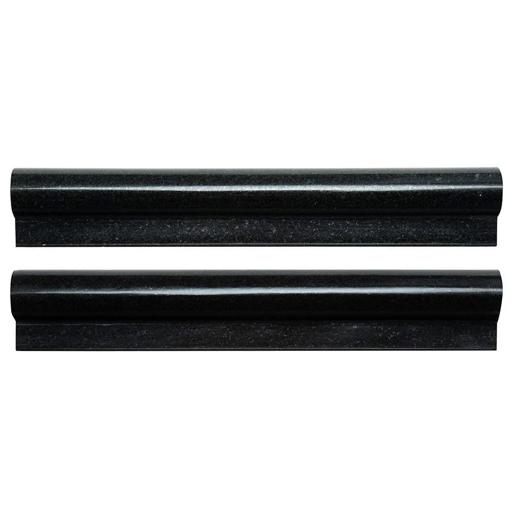 MSI Black Granite Rail Molding 1x2x12 - Hey Tiles