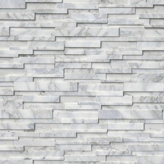 MSI RockMount Calacatta Cressa 3D 6" x 24" Marble Ledger Panel product image