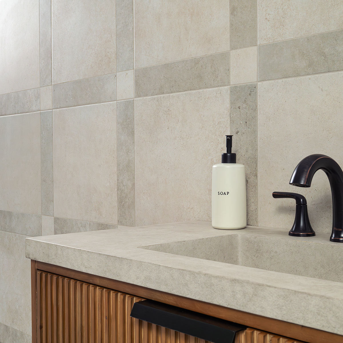 MSI Latte Blocchi 17" x 17" Matte Porcelain Tile image 4