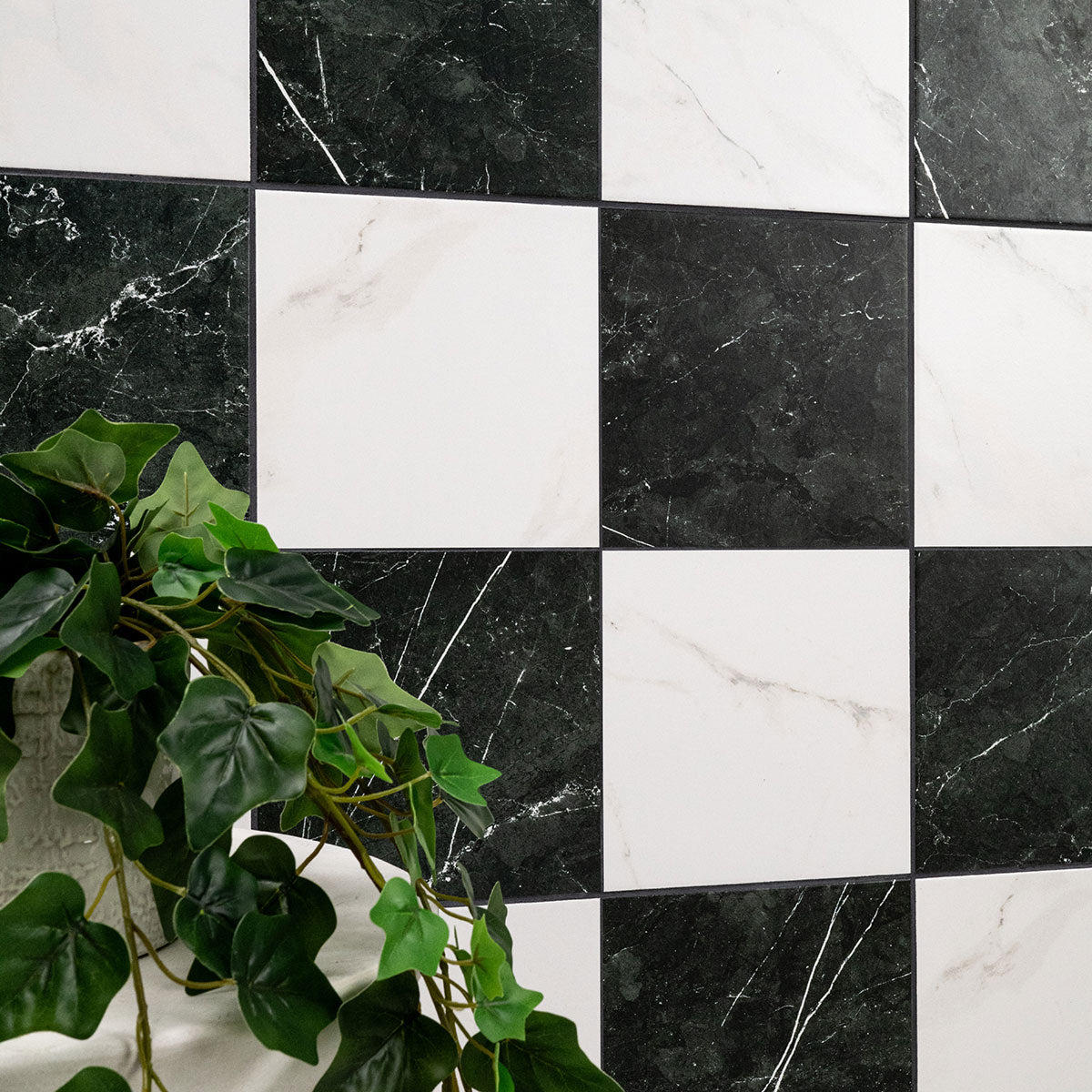 MSI Noir Blanc Grid 17" x 17" Matte Porcelain Tile image 4