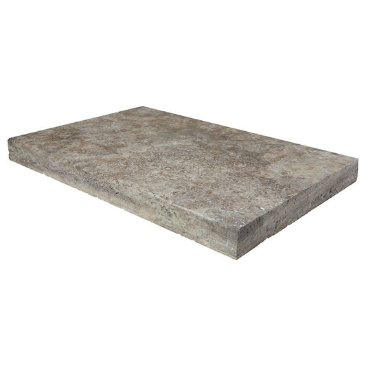 MSI Silver Travertine 16 x 24 x 5 cm brushed pool coping with eased edges