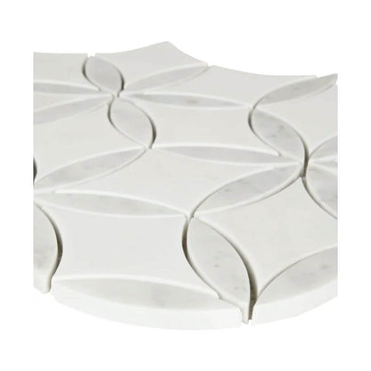 MSI Thassos White + Carrara White Daisy Mosaic - La Fleur Polished Mosaic - Hey Tiles