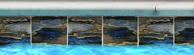 Fujiwa NAMI-654 Shoreline 6" x 6" Nami 600 glazed porcelain pool tile