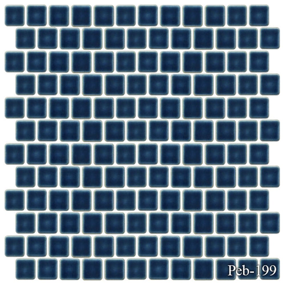 Navy Blue 1x1 Fujiwa Pool Tile Peb Series - Hey Tiles