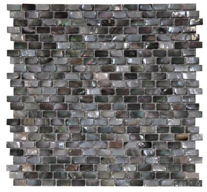 Pearl Black Mini Brick 11.25 x 11.25 - Hey Tiles