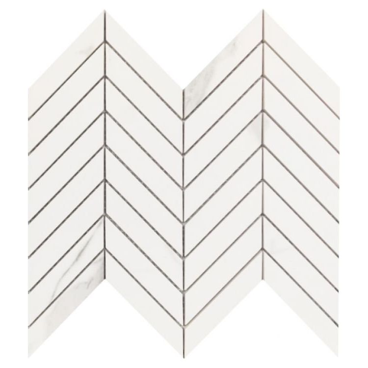 Prestigio Statuario Lucido Chevron 10 x 12 - Hey Tiles