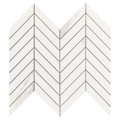 Prestigio Statuario Lucido Chevron 10 x 12 - Hexagon Interiors