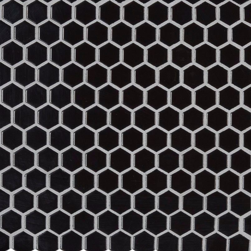 MSI Retro Nero Glossy 1 inch Hexagon detail