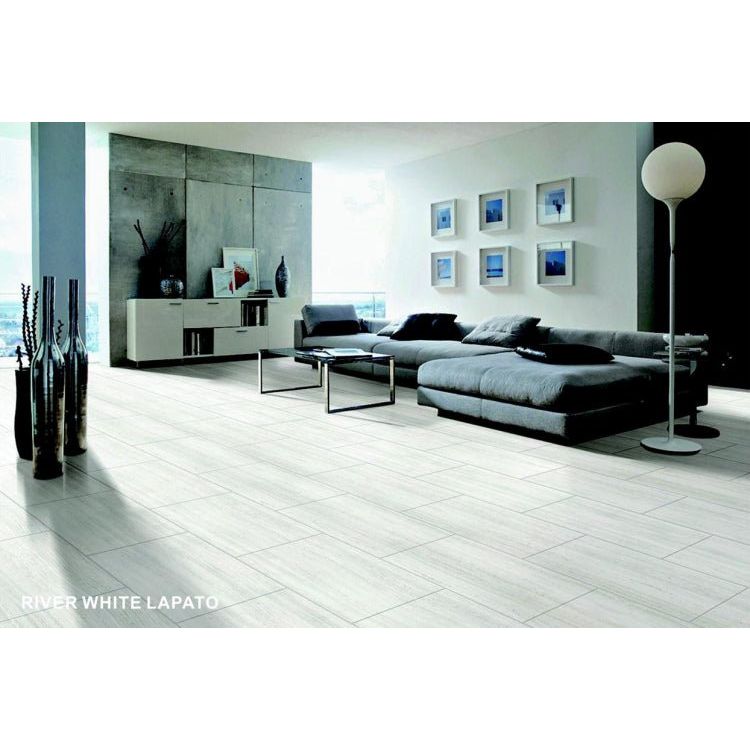 River White Lappato 12 x 24 - Hey Tiles