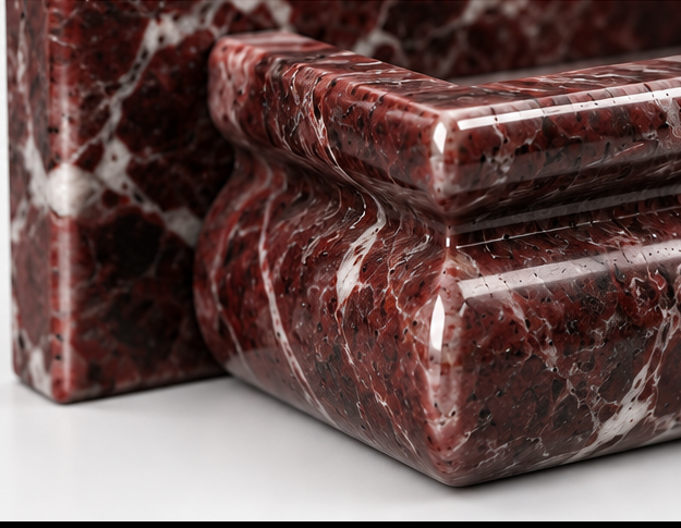 Rosso Levanto soap holder detail, AI concept