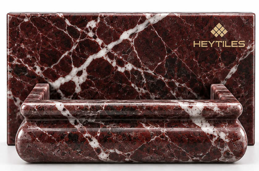 Rosso Levanto soap holder front, AI concept