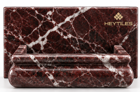 Rosso Levanto soap holder front, AI concept