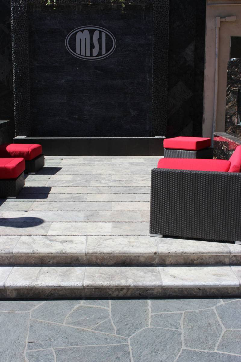 MSI Silver Travertine 16" x 24" x 3 cm Tumbled Paver - lifestyle view 2