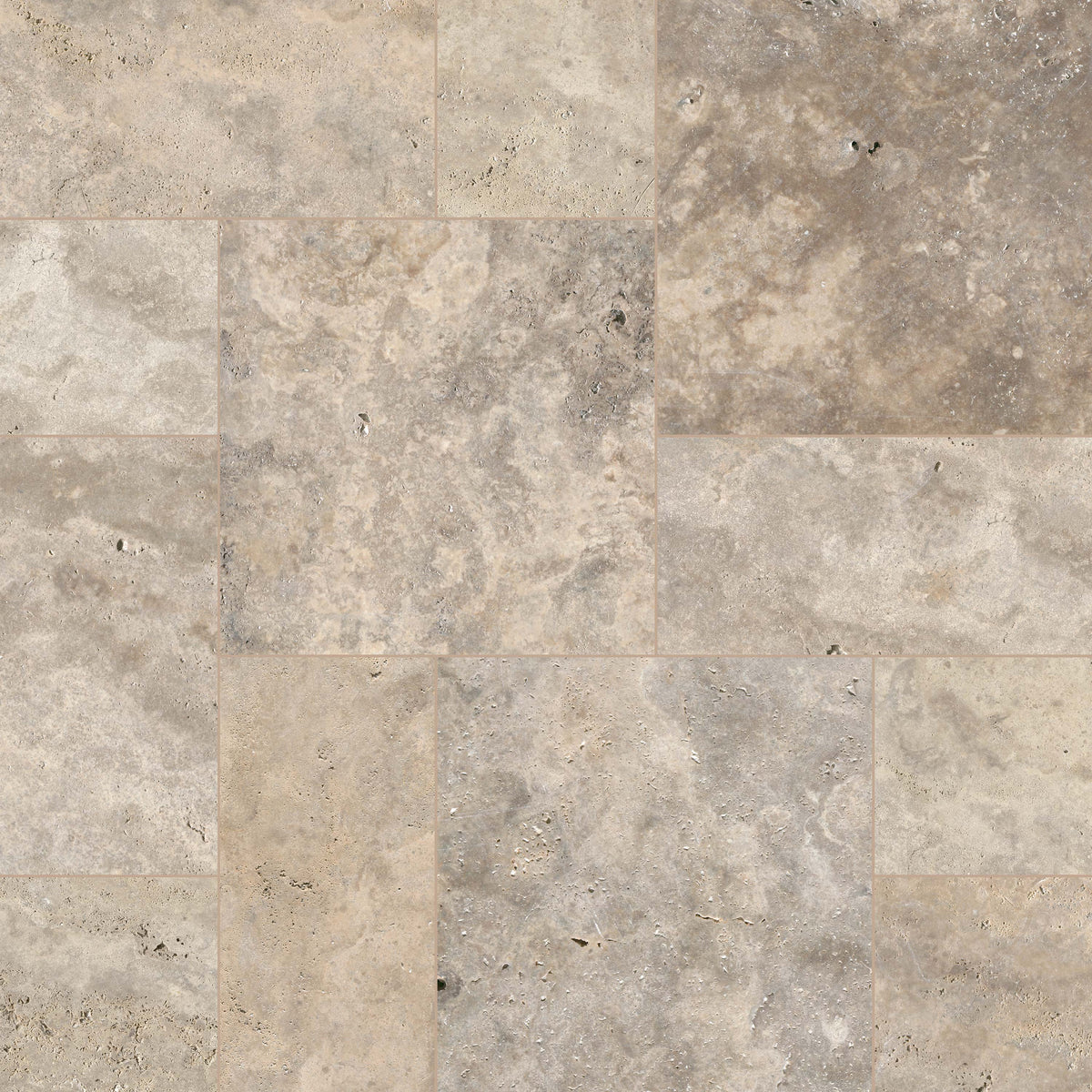 MSI Silver Travertine 24" x 24" x 3 cm Tumbled Paver