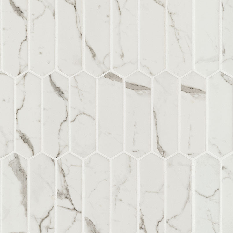 MSI Statuario Celano Picket mosaic detail